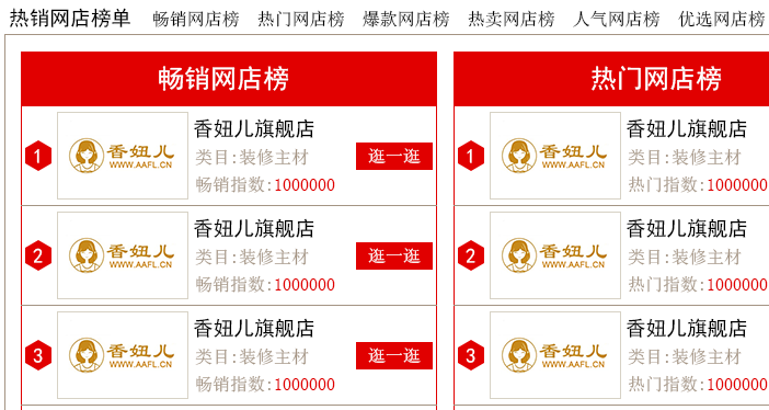 完成50%香妞儿品牌栏目第2版设计工作  与商城挂钩